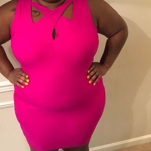 Hot pink body-con